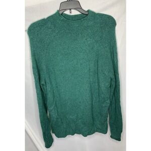 Women's M J Crew Reimagined Green Merino Wool Alpaca Blend Pullover Sweater Soft
